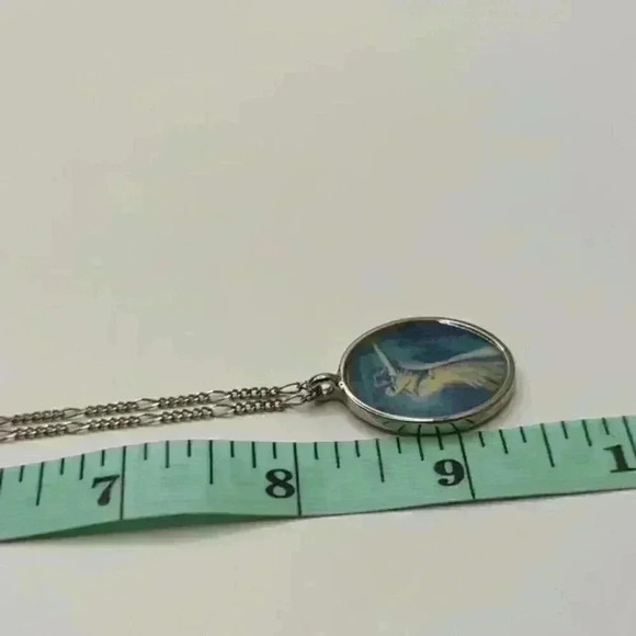 Art Print pendant Necklace EUC Jewelry Standing Madonna Child - Picture 4 of 5